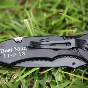 Groomsmen Gift Knife, Knife for Groomsmen Gift, Engraved Knife for Groomsmen Gift, Pocket Knife for Groomsmen Gift, Groomsmen Proposal Knife image 7