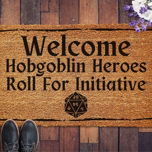 Custom Roll for Initiative Doormat, Personalized DND Welcome Mat, Dungeons and Dragons Doormat, DND Doormat, DND Gift, Housewarming Gift