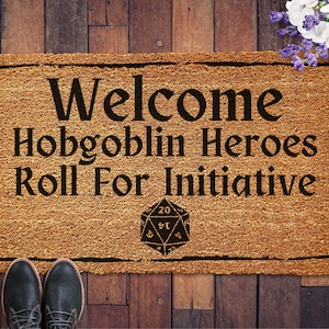 Rouleau personnalisé pour paillasson Initiative, tapis de bienvenue personnalisé du MDN, paillasson donjons et dragons, paillasson du MDN, cadeau du MDN, cadeau de pendaison de crémaillère