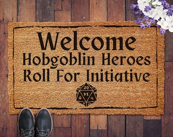 Custom Roll for Initiative Doormat, Personalized DND Welcome Mat, Dungeons and Dragons Doormat, DND Doormat, DND Gift, Housewarming Gift