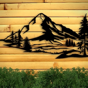 Mountain Wall Art, Metal Mountain Sign, Mountain Art, Mountain Range, Metal Outdoor Signs, outdoor wall decor, outdoor wall art Scandi decor image 4