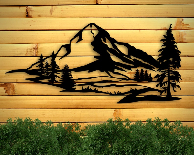 Mountain Wall Art, Metal Mountain Sign, Mountain Art, Mountain Range, Metal Outdoor Signs, outdoor wall decor, outdoor wall art Scandi decor image 4