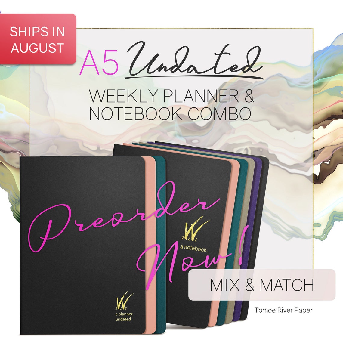 Preorder A5 Undated Planner & Notebook Combo 52gsm Tomoe Etsy