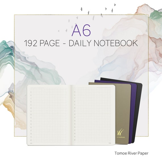 Tomoe River Sanzen Journal Notebook Handmade for Fountain Pen Ink, A5, B6,  A5 Slim or TN Standard or A5 Slim Dot Blank Grid Notebook's 