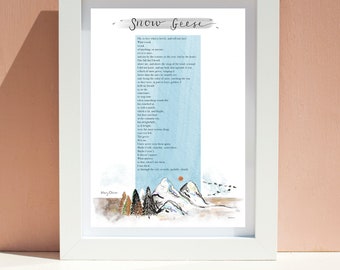Snow Geese by Mary Oliver - Poem Wall Art - Unframed