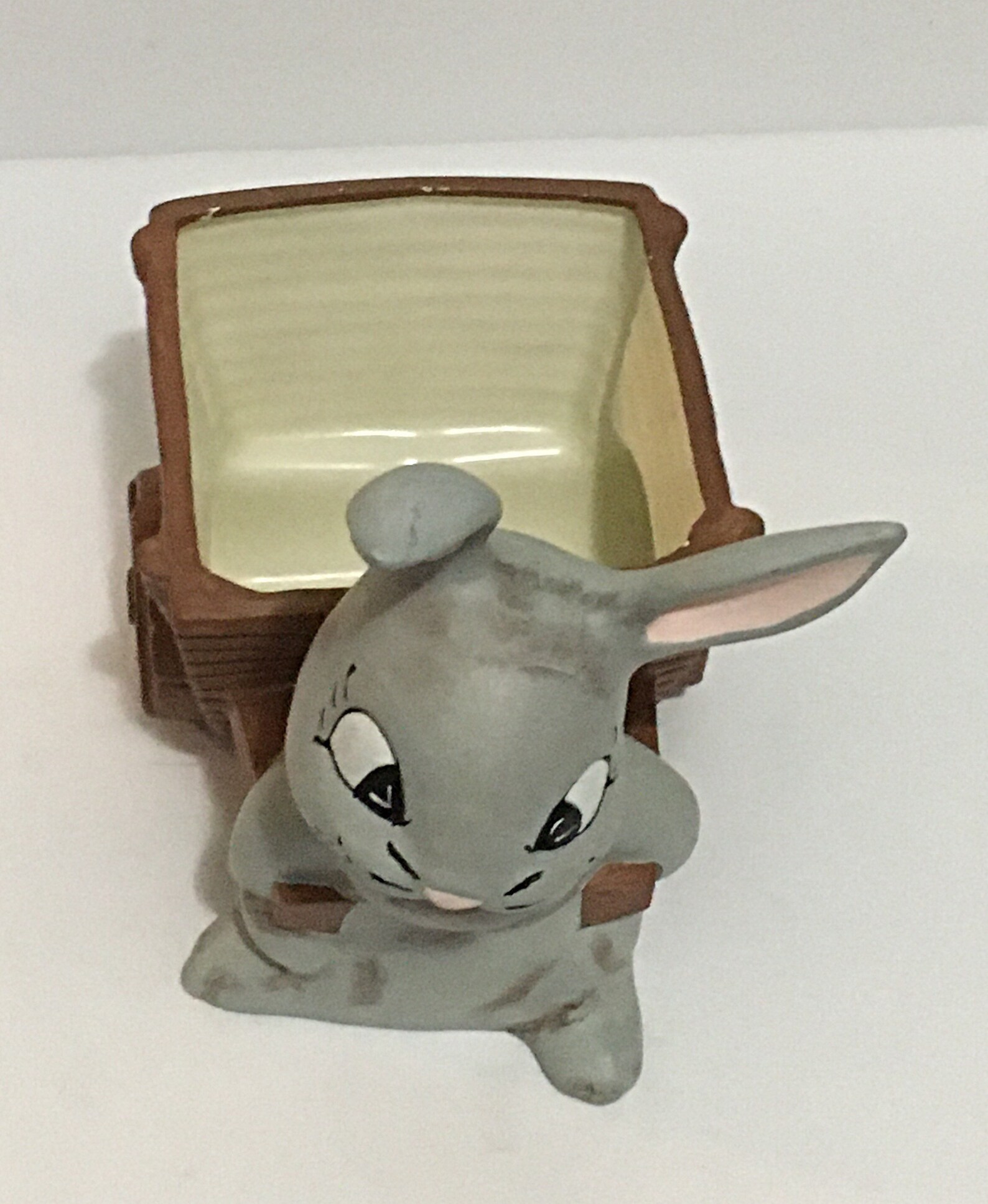 Easter Bunny Rabbit Wheelbarrow Easter Ceramic Planter Candy Etsy