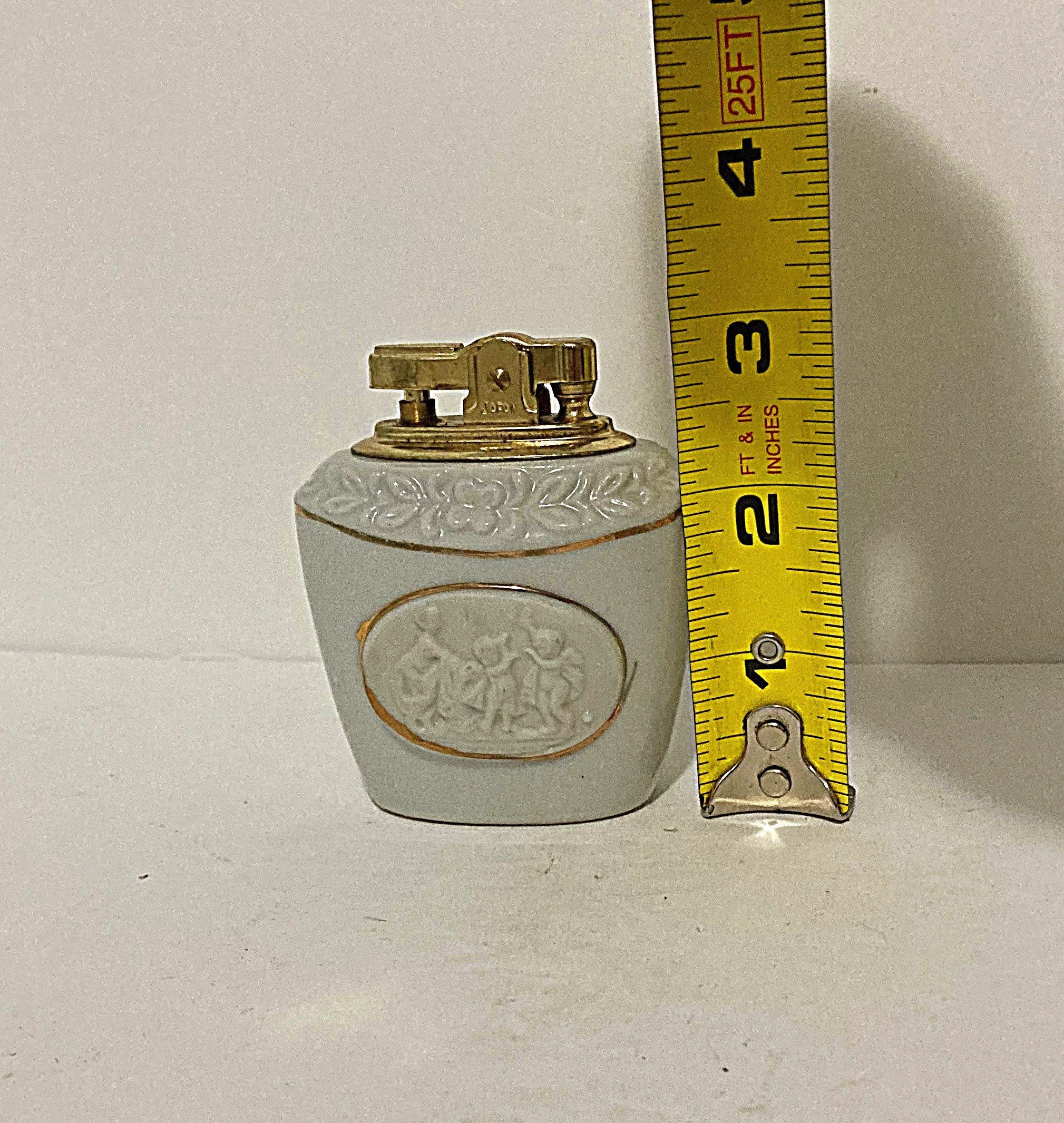 Vintage Japanese Porcelain Table Top Lighter Bisque Detail Etsy