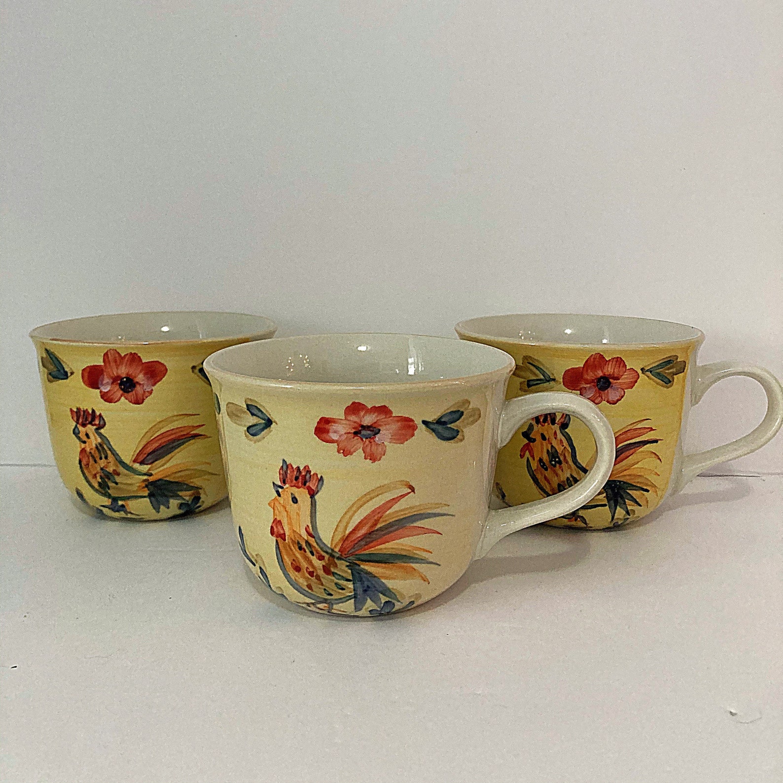 Sturdy Gibson Set/3 Rooster Coffee/Tea Cup Mug Kitchen Dining Etsy