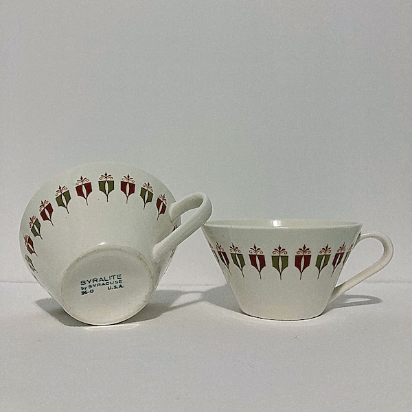 VTG Set of 2 Syracuse China Syralite Restaurant Ware Tea Coffee Cups Collectable