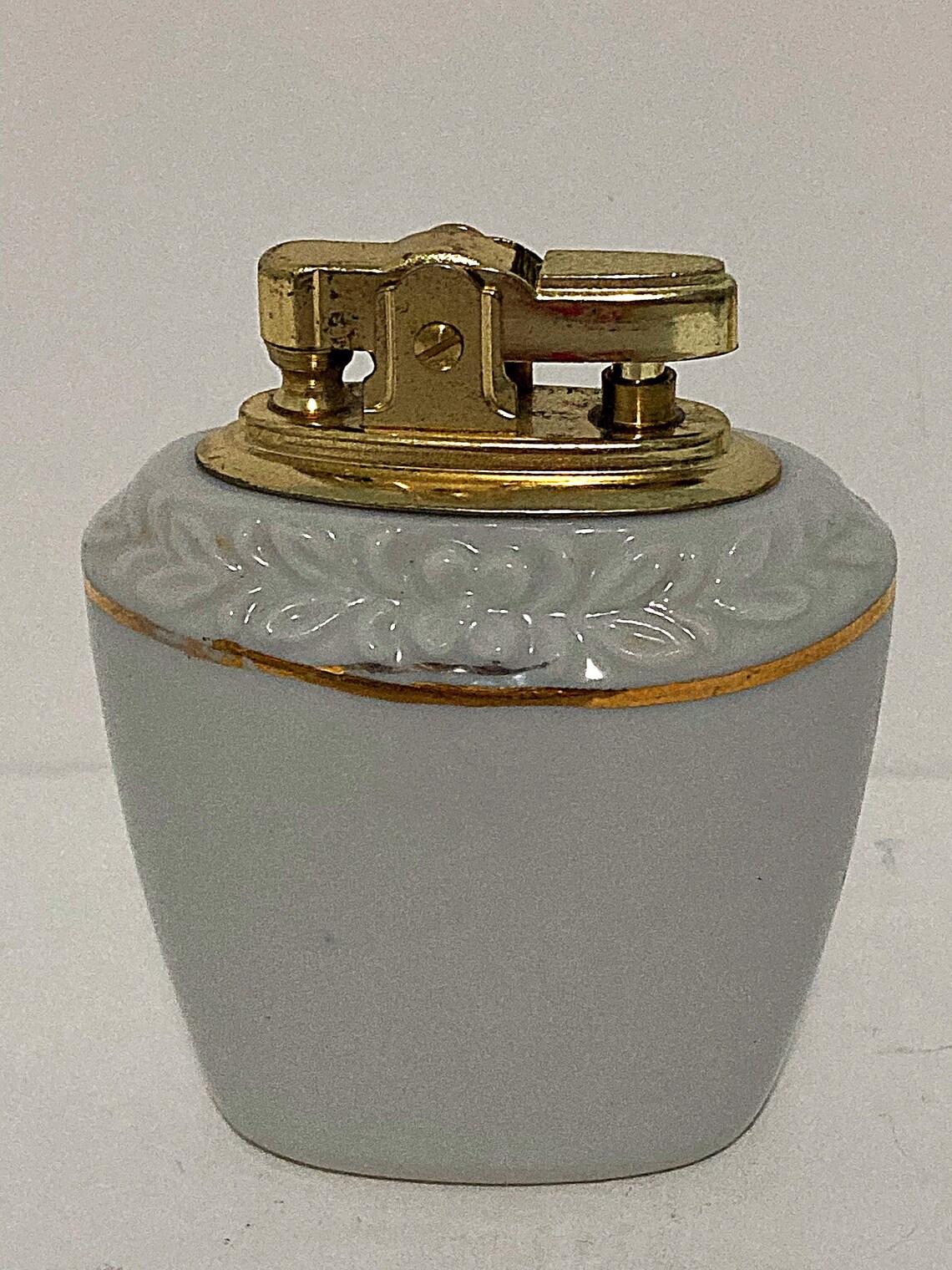 Vintage Japanese Porcelain Table Top Lighter Bisque Detail Etsy