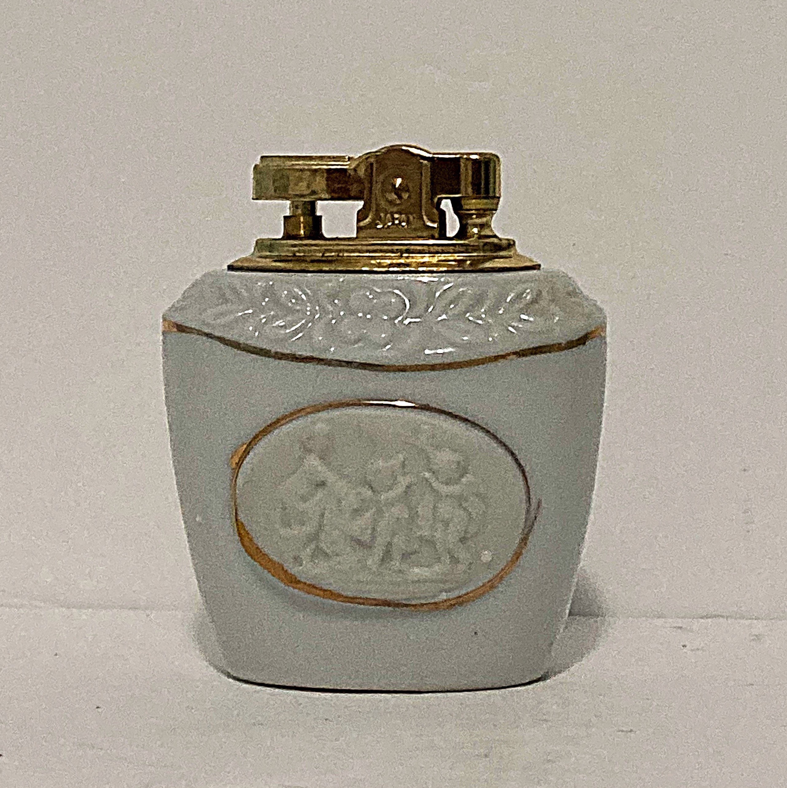 Vintage Japanese Porcelain Table Top Lighter Bisque Detail Etsy