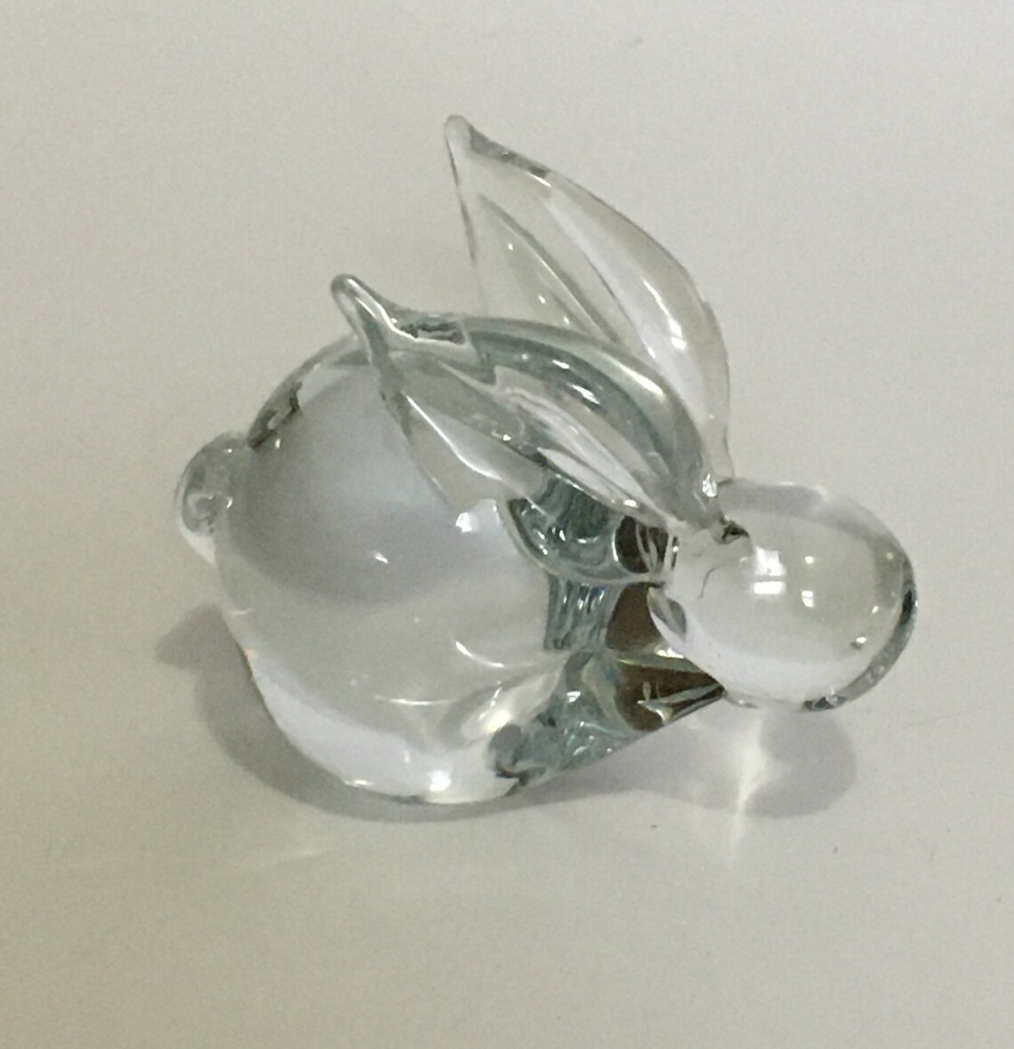 VTG Glass Bunny Rabbit Figurine Clear Crystal Paperweight Ears Etsy
