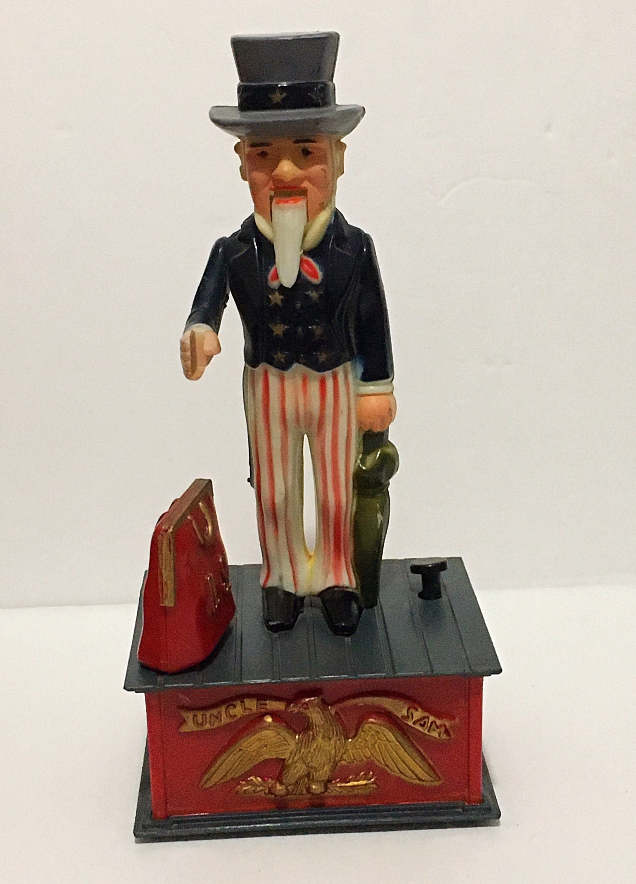 VTG 1975 Old Time Uncle Sam Mechanical Plastic Bank Patriotic Etsy