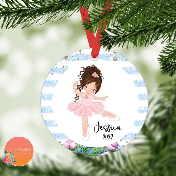 Cadeaux de ballerine | Ornement ballerine | Ornements de Noël | Ornements pour enfants | Rembourrage de bas | Ornements de Noël personnalisés