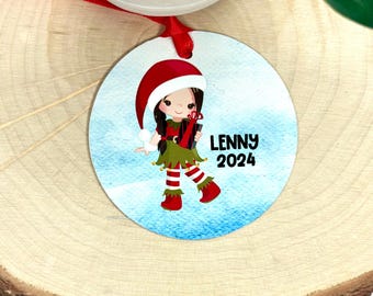 Personalized Girl Elf Ornament | Custom Christmas Gift