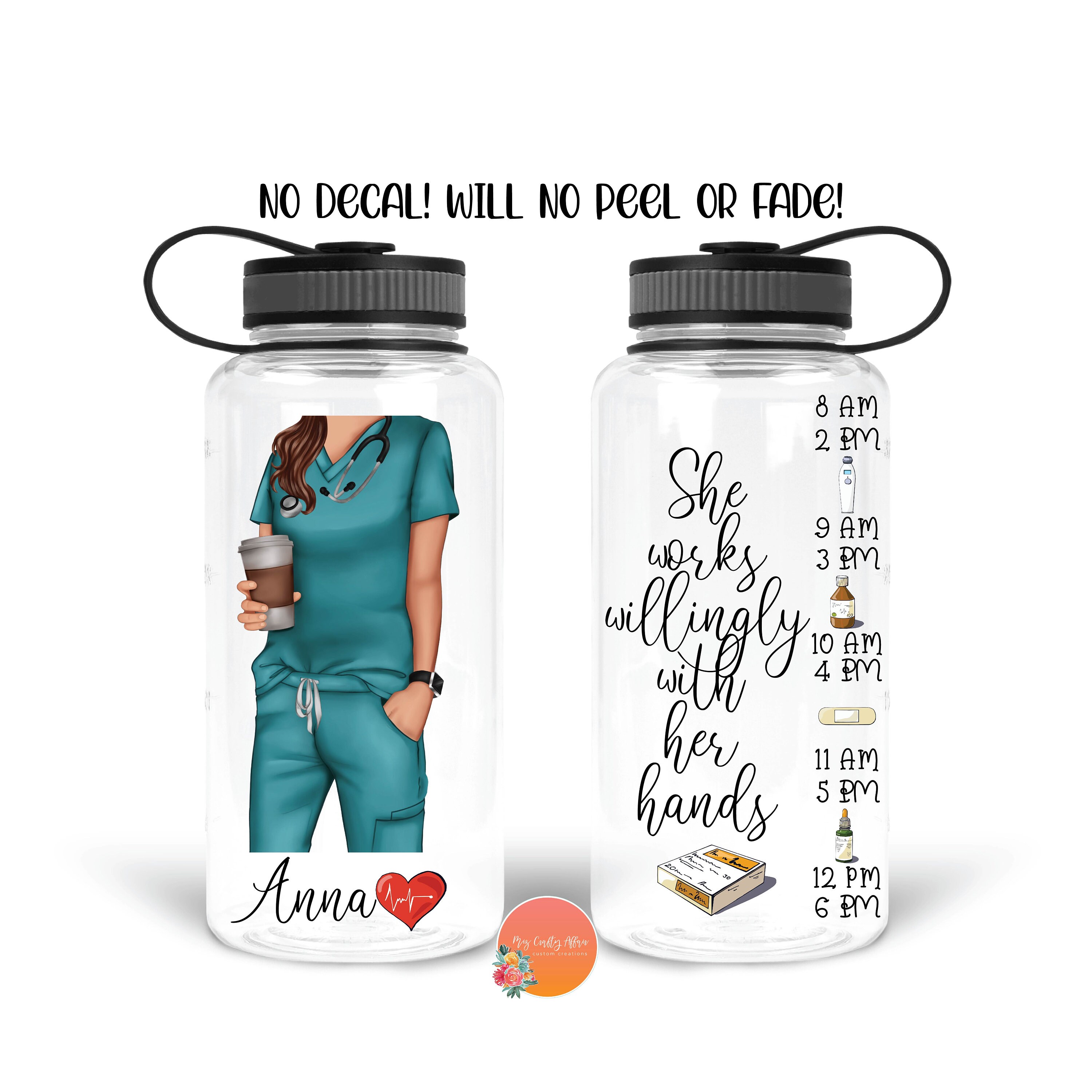 Nurse Gift | Water Bottle | Custom Water Bottle| Water Bottle with St…