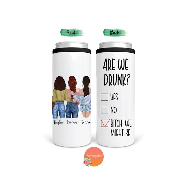 Slim Dosenkühler | Best Friend Becher | Personalisiertes Geschenk für den besten Freund | Friends Becher | Bester Freund Geschenke | Weinglas