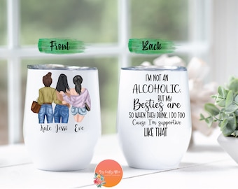 Best Friend Tumbler | Personalized Best Friend Gift | Custom Friends Tumbler | Best Friend  Gifts | Wine Tumbler | Best Friends Wine Tumbler