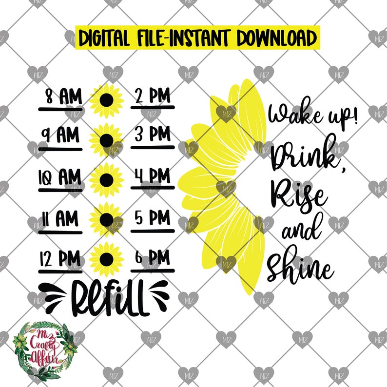 Download Sunflower Water Bottle Svg Sunflower SVG File Sunflower | Etsy