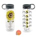 Sunflower Water Bottle| Water Bottle Tracker| Custom Water Bottle| Water Bottle with Straw| Sunflower Tumbler | Sunflower Gifts 