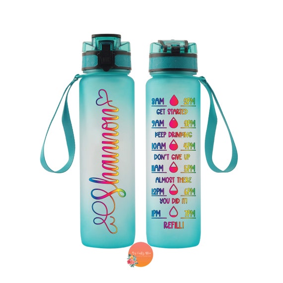 Botella de agua personalizada / Rastreador de botellas de agua / Botella de  agua personalizada / Botella de agua con pajita / Botella de agua de  gimnasio / Botella de agua deportiva -  México