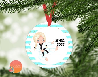 Karate Girl | Karate Ornament | Personalized Gifts | Custom Ornament  | Kids Ornaments | Christmas Ornaments | Christmas Gifts | Karate Gift