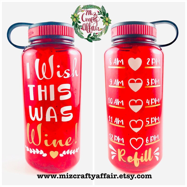 I Wish This Was Wine Water Bottle Custom Water Bottle Etsy UK