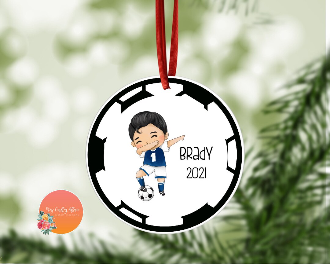 Boy Soccer Ornament Soccer Gifts Christmas Gifts Custom Kids Ornaments