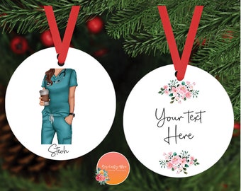 Nurse Gift | Christmas Ornaments | Custom Ornaments | Nurse Graduation Gift | She Works Willingly with Her Hands | Christmas Gifts