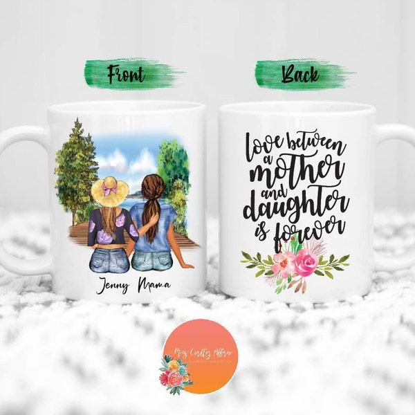 El amor entre madre e hija es para siempre / Taza personalizada para mamá / Regalos personalizados para mamá / Taza personalizada para mamá e hija / Regalo para madre e hija