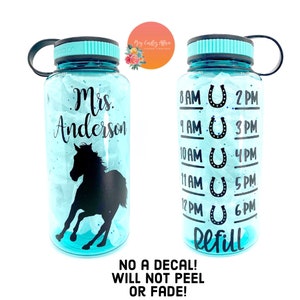 Horse Water Bottle| Water Bottle Tracker| Custom Water Bottle| Water Bottle with Straw| Horse Gifts| Horse Tumbler