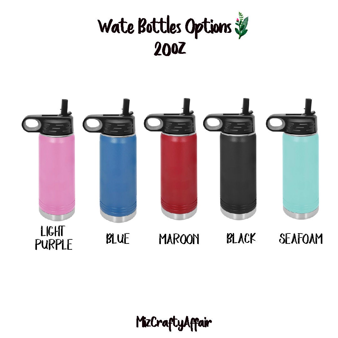 Personalised Kids Rainbow Water Bottle With Straw, School Water Bottle,  Nursery /preschool Bottle, Back to School, Gymnastics /ballet Bottle -   Israel