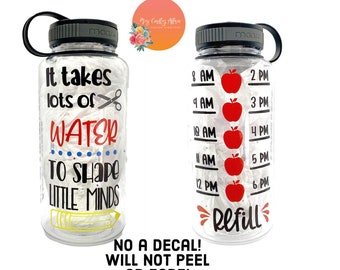 Teacher Water Bottle | It takes a lot of Heart to Shape Little Minds | Water Bottle | Custom Water Bottle |  Water Bottle Tracker |