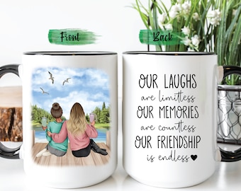 Taza de mejores amigos / Regalos personalizados para mejores amigos / Regalos de mejores amigos / Taza de café personalizada / Taza personalizada de mejor amigo / Taza hecha a mano