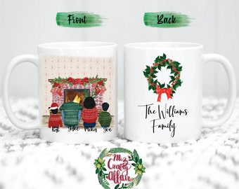 Christmas Family Portrait Mug| Custom Christmas Mug| Fur Family Christmas Gift| Christmas Family Mug| Christmas Gifts| Gift for Sister Mom