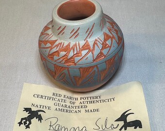 Jarrón de cerámica navajo con certificado de autenticidad