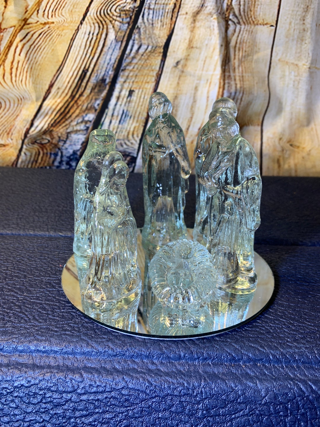 Glass Nativity Set Vintage 6 Piece Glass Nativity Set Etsy