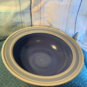 Large Collectible Pfaltzgraff Sky Blue and White Large Vintage Pasta Bowl Serving Bowl in Excellent Condition!