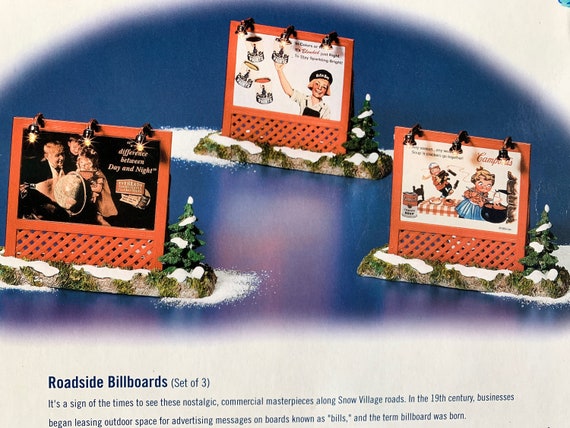 Department 56 Snow Village Roadside Billboards In Original Boxes READ DESCRIPTION!