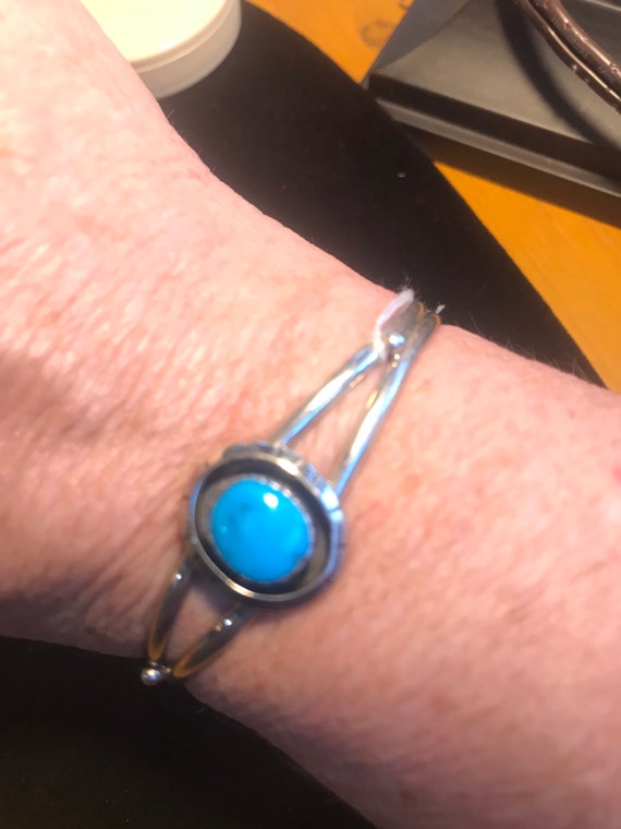 Superb Vintage Native American Navajo Shadow Turquoise Sterling Silver Bracelet Cuff Old Superb Vintage Native American Navajo Shadow Turquoise Sterling Silver Bracelet Cuff Old