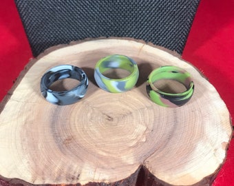 Silicone Wedding Bands in Camo set of three. NEW