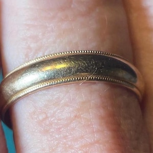 14K Solid Gold Wedding Band 5mm Width Comfort Fit Vintage Band Size 11 Stamped 14K