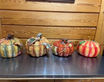 Pumpkin Soup Tureen Bowl with Ladle: Fall Kitchen Decor