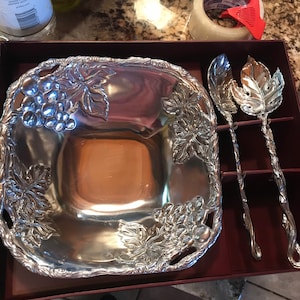 Arthur Court Three Piece Salad Set Silver