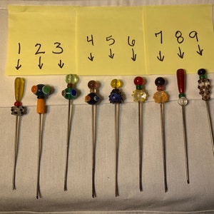 Vintage Hat Pins / Hijab Pins Gorgous Glass. Your Choice!!