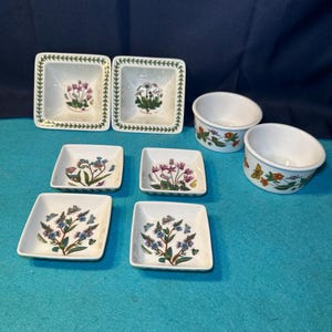 Portmeirion Botanic Garden Remekins, quadratische Mini-Schüsseln, Löffellöffel, Untersetzer und mehr. NEUE Vintage Einzelstücke Ihrer Wahl!