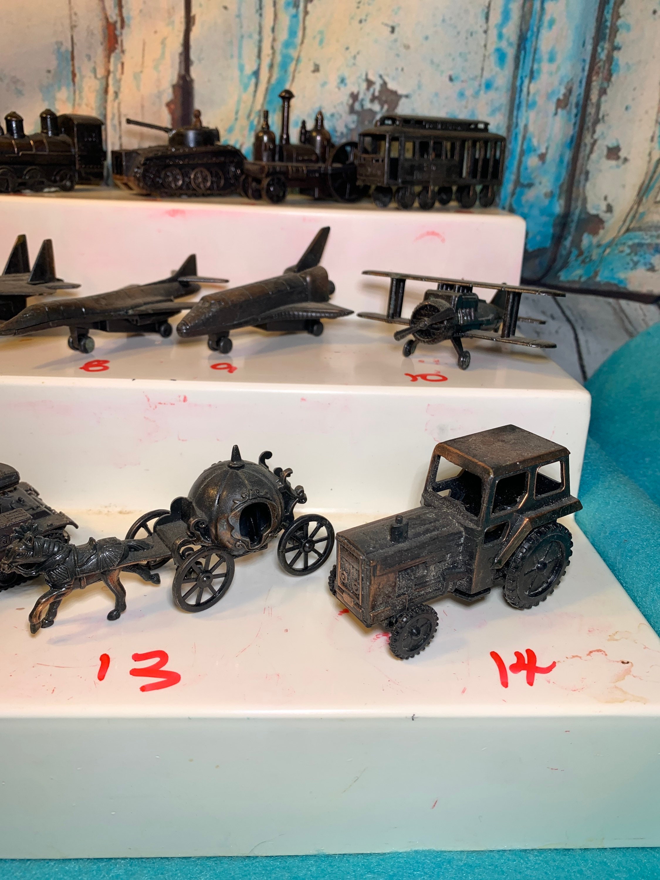 ヴィンテージ ミニチュア ダイキャスト 乗り物 鉛筆削り：蒸気船、電車