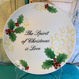 Christmas Salad Plates. The Spirit of Christmas is Love And Celebrate the Magic of Christmas NEW