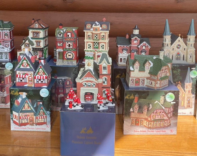 Dickens Keepsake Christmas Village 1990s Porcelain Light up Vintage