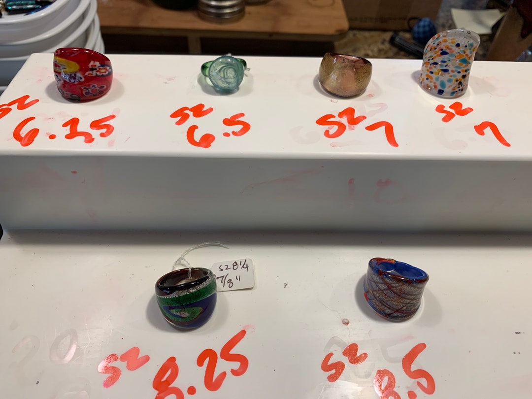 Hand Blown Glass Rings NEW Your Choice of Many Colors Etsy